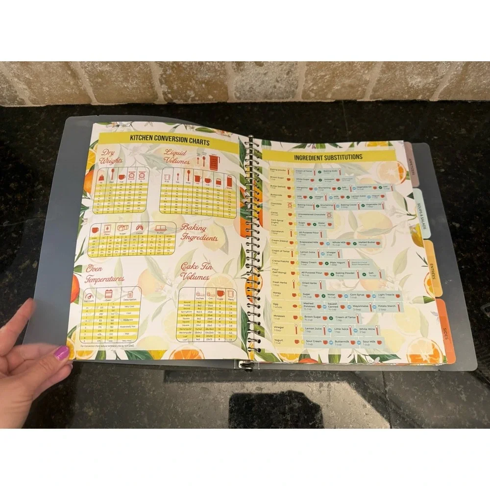 Lemon Themed Blank Recipe Book‎ to Write in Your Own Recipes Kitchen